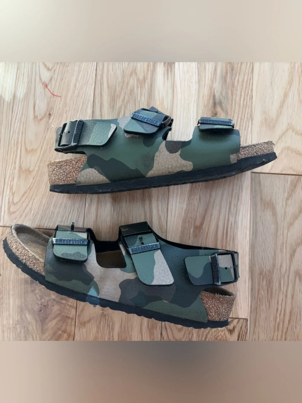 Birkenstock Milano Kids EU 33 US Youth 2 Camo Camouflage Sandals Backstrap